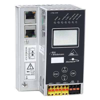 Bihl+Wiedemann BWU3822 24 Volt ASi-3 EtherNet/IP + Modbus TCP Gateway in Stainless Steel, 1 master