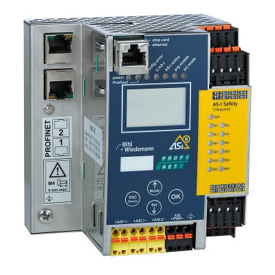 Bihl+Wiedemann BWU4000 ASi-5/ASi-3 PROFINET Gateway with integrated Safety Monitor, 2 ASi-5/ASi-3 ma