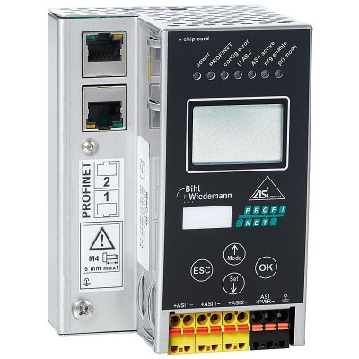 Bihl+Wiedemann BWU3759 ASi-3 PROFINET Gateway in Stainless Steel, 2 masters