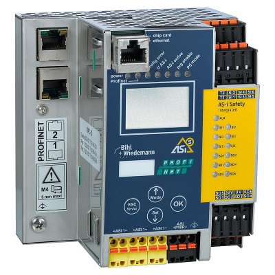 Bihl+Wiedemann BWU3862 ASi-5/ASi-3 PROFIsafe via PROFINET Gateway with integrated Safety Monitor, 1