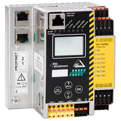 Bihl+Wiedemann BWU3367 ASi-3 PROFIsafe via PROFINET Gateway with integrated Safety Monitor, 2 ASi ma