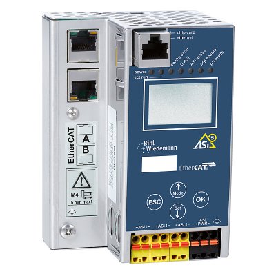 Bihl+Wiedemann BWU3854 24 Volt ASi-5/ASi-3 EtherCAT Gateway in Stainless Steel, 1 ASi-5/ASi-3 master