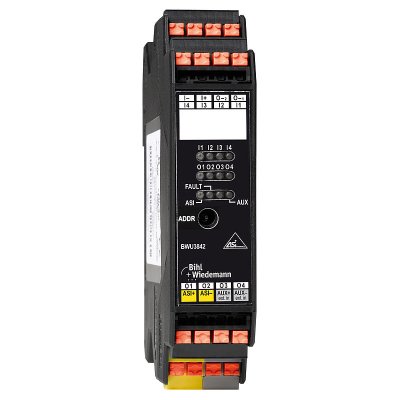 Bihl+Wiedemann BWU3842 ASi Digital I/O Module, IP20, 4I/4O