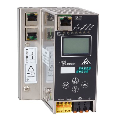 Bihl+Wiedemann BWU4855 ASi-3 PROFINET Gateway in Stainless Steel, 2 ASi-3 Masters
