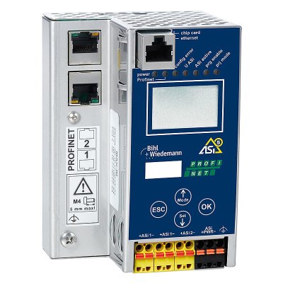 Bihl+Wiedemann BWU3852 ASi-5/ASi-3 PROFINET Gateway in Stainless Steel, 2 ASi-5/ASi-3 masters