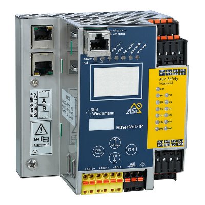 Bihl+Wiedemann BWU3866 ASi-5/ASi-3 EtherNet/IP + ModbusTCP Gateway with integrated Safety Monitor, 1