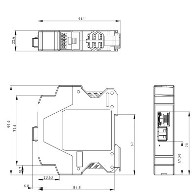 Brainboxes SW-581 Industrial Gigabit SFP Media Converter