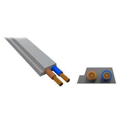 Bihl+Wiedemann BW4243 AUX 48 V profile cable, EPDM, gray, 2 wires, 2.5 mm2, 100 m