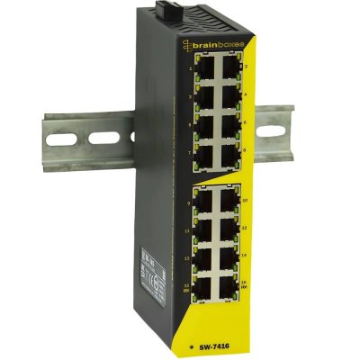 Brainboxes SW-7416 Hardened Industrial 14x 10/100 & 2x 1G Ethernet Switch