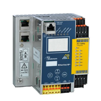 Bihl+Wiedemann BWU3825 ASi-5/ASi-3 EtherNet/IP + ModbusTCP Gateway with integrated Safety Monitor, 2
