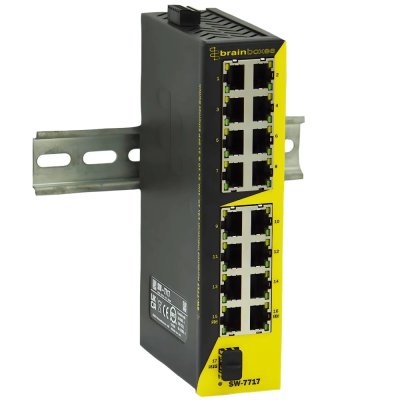 Brainboxes SW-7717 Hardened Industrial 14x 10/100, 2x 1G & 1x SFP Ethernet Switch