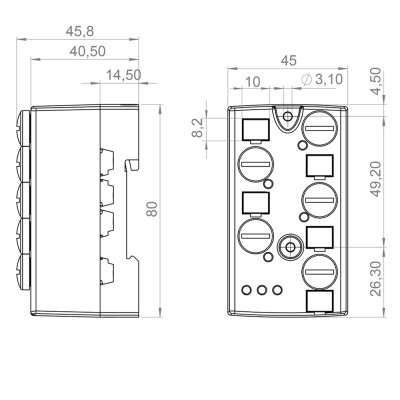 Bihl+Wiedemann BWU3775 ASi Digital I/O Module, IP67, M12, 2I/2O