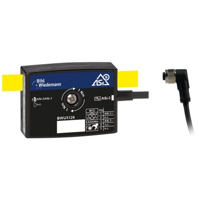 Bihl+Wiedemann BWU5126 ASi-5/ASi-3 Splitter, 1 x M12 cable socket, angled, A coded, 5 poles, depth 1