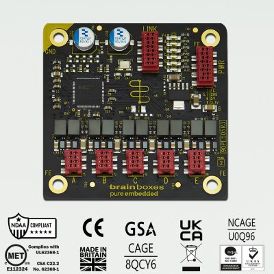 Brainboxes PE-508 Pure Embedded Industrial 8 Port 10/100 Ethernet Switch - Brainboxes PE-508 Pure Embedded Industrial 8 Port 10/100 Ethernet Switch
