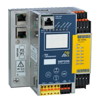 Bihl+Wiedemann BWU3861 ASi-5/ASi-3 safe Schneider drives over Sercos Gateway with integrated Safety