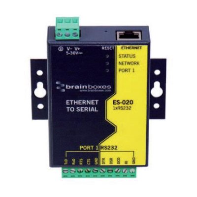 Brainboxes ES-020 Ethernet 1 Port RS232 10xScrew Terminals