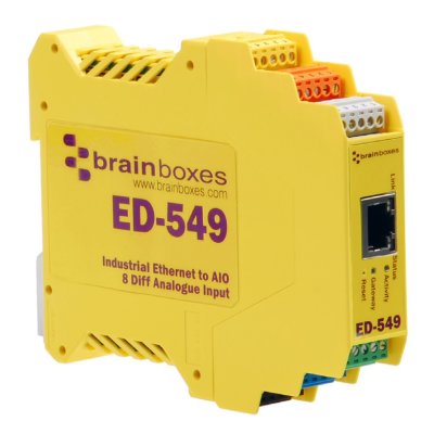 Brainboxes ED-549 Ethernet to 8 Analog Inputs + RS 485 Gateway