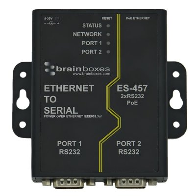 Brainboxes ES-457 Ethernet 2 Port RS232 Power Over Eth. (PoE)