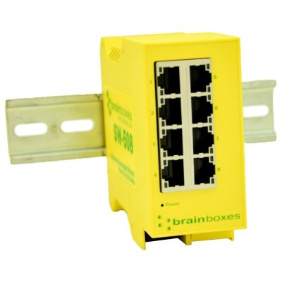 Brainboxes SW-508 Industrial Unmanaged Ethernet Switch 8 Ports