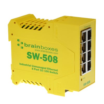 Brainboxes SW-508 Industrial Unmanaged Ethernet Switch 8 Ports