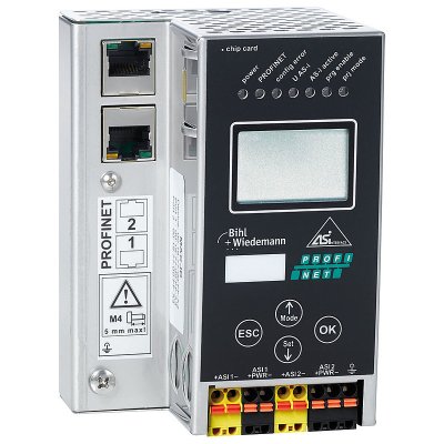 Bihl+Wiedemann BWU3122 AS-i 3.0 PROFINET Gateway in Stainless Steel, 2 masters