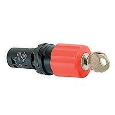 Idem Safety  522204 Compact Stop - 1NC 1NO Red 30mm M/Head - Reset Key