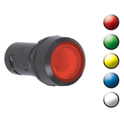 Idem Safety 522321 Compact Illuminated PB Momentary - RED